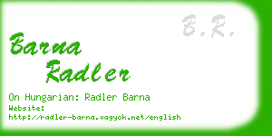 barna radler business card